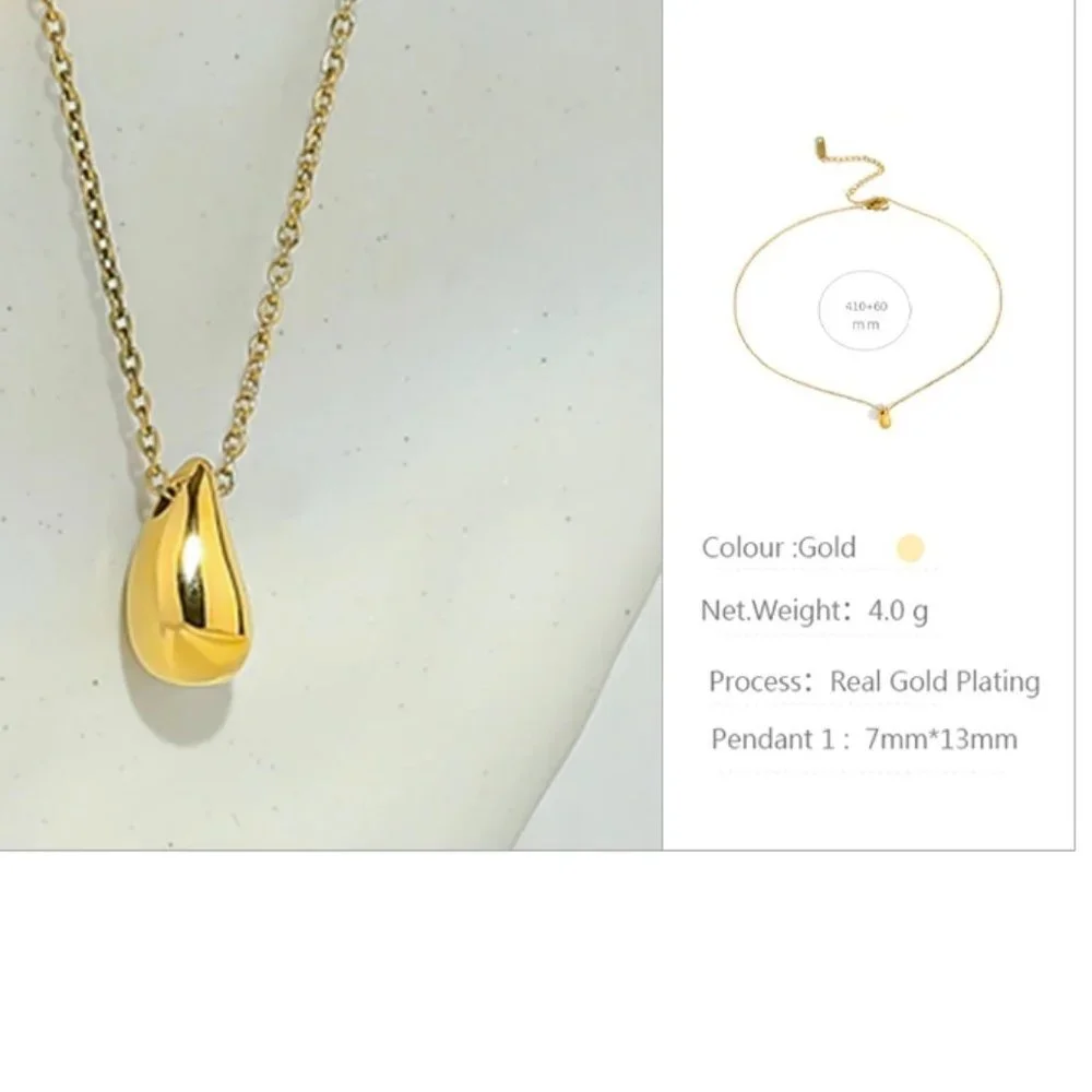 New 18K Gold Plated Waterdrop Necklace